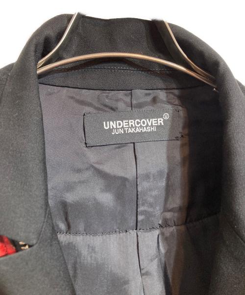 UNDERCOVER（アンダーカバー）UNDERCOVER (アンダーカバー) ローズプリント ニットパネル ジャケット レッド×ブラック サイズ:２の古着・服飾アイテム