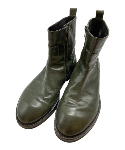 ANN DEMEULEMEESTER（アンドゥムルメステール）ANN DEMEULEMEESTER (アンドゥムルメステール) サイドジップブーツ グリーン サイズ:42の古着・服飾アイテム