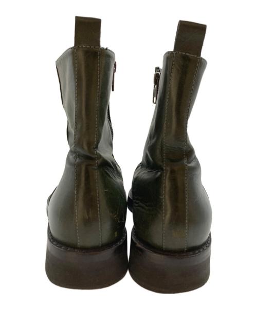 ANN DEMEULEMEESTER（アンドゥムルメステール）ANN DEMEULEMEESTER (アンドゥムルメステール) サイドジップブーツ グリーン サイズ:42の古着・服飾アイテム