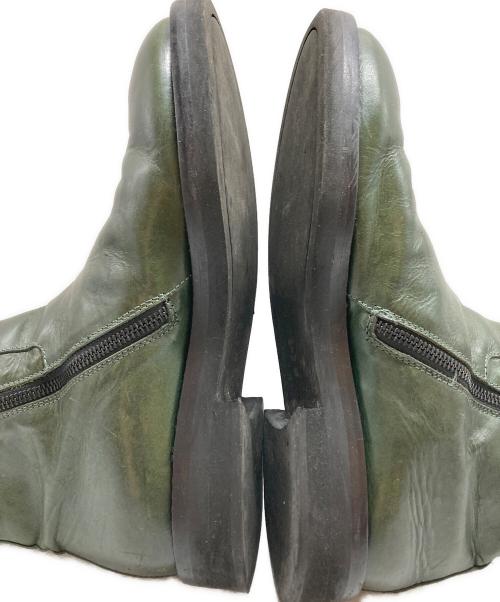 ANN DEMEULEMEESTER（アンドゥムルメステール）ANN DEMEULEMEESTER (アンドゥムルメステール) サイドジップブーツ グリーン サイズ:42の古着・服飾アイテム
