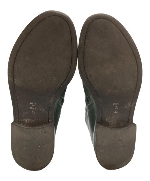 ANN DEMEULEMEESTER（アンドゥムルメステール）ANN DEMEULEMEESTER (アンドゥムルメステール) サイドジップブーツ グリーン サイズ:42の古着・服飾アイテム