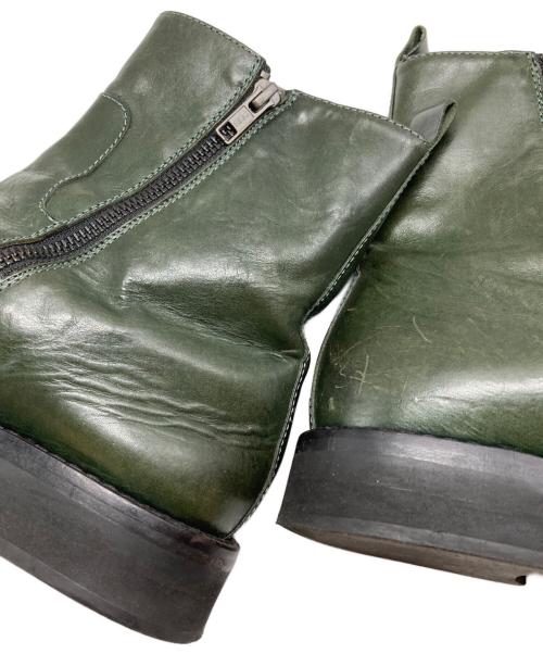 ANN DEMEULEMEESTER（アンドゥムルメステール）ANN DEMEULEMEESTER (アンドゥムルメステール) サイドジップブーツ グリーン サイズ:42の古着・服飾アイテム