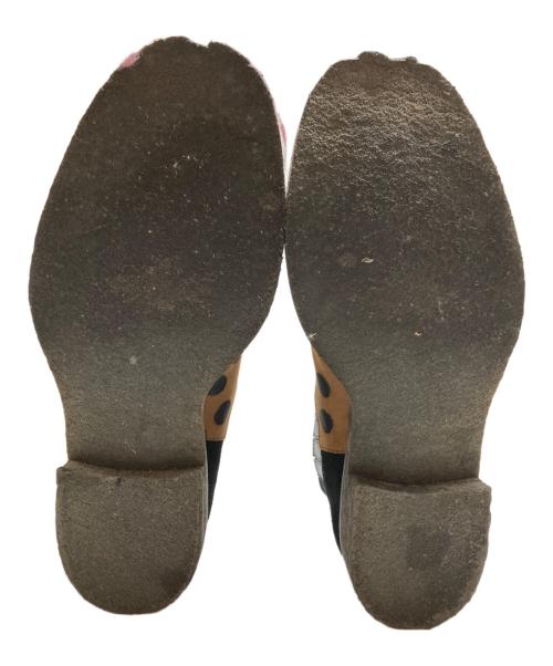 JUCO.（ジュコ）JUCO. (ジュコ) レザードットブーツ ブラウン×ブラック サイズ:25.5㎝の古着・服飾アイテム