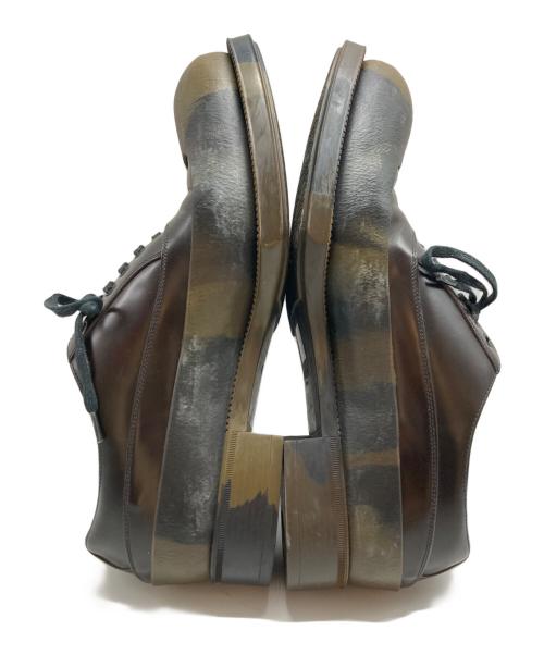 PRADA（プラダ）PRADA (プラダ) カモ柄バイカラーラバーソール レザーシューズ ブラウン×カーキ サイズ:6の古着・服飾アイテム