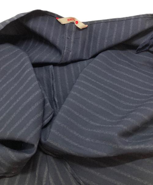 BACCA（バッカ）BACCA (バッカ) BACCA ストライプギャバ ラップロングスカート ネイビー サイズ:36の古着・服飾アイテム