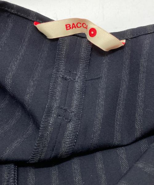 BACCA（バッカ）BACCA (バッカ) BACCA ストライプギャバ ラップロングスカート ネイビー サイズ:36の古着・服飾アイテム