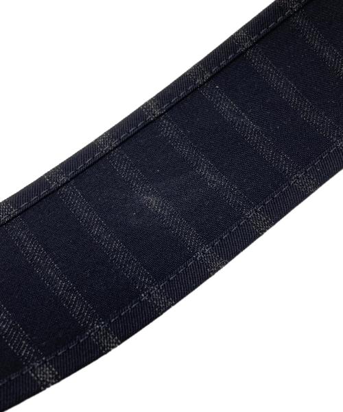 BACCA（バッカ）BACCA (バッカ) BACCA ストライプギャバ ラップロングスカート ネイビー サイズ:36の古着・服飾アイテム