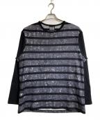 BLACK Scandal Yohji Yamamotoブラックスキャンダルヨウジヤマモト）の古着「wool Border Cut and sew」｜ブラック