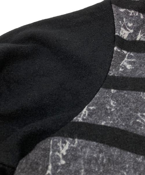 BLACK Scandal Yohji Yamamoto（ブラックスキャンダルヨウジヤマモト）BLACK Scandal Yohji Yamamoto (ブラックスキャンダルヨウジヤマモト) wool Border Cut and sew ブラック サイズ:3の古着・服飾アイテム