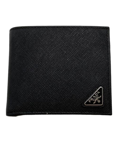 PRADA（プラダ）PRADA (プラダ) サフィアーノ二つ折り財布 ブラックの古着・服飾アイテム