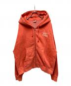 stussy×NIKEステューシー×ナイキ）の古着「Washed Fleece Zip Hoodie」｜レッド