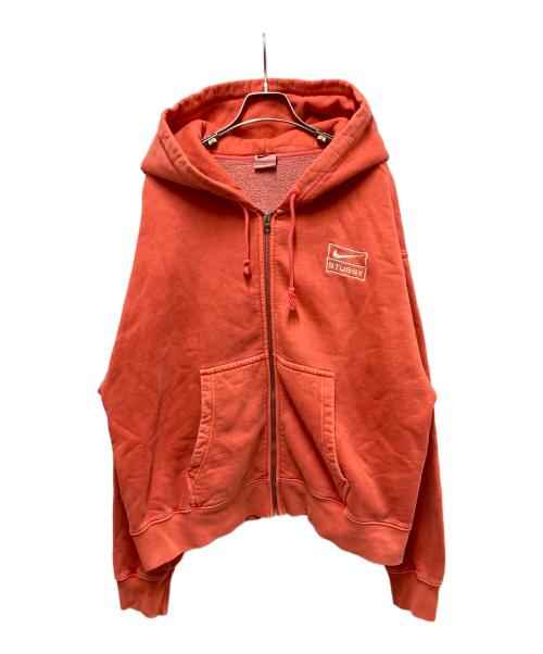 stussy（ステューシー）stussy (ステューシー) NIKE (ナイキ) Washed Fleece Zip Hoodie レッド サイズ:Ｓの古着・服飾アイテム