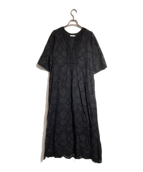 ne quittez pas（ヌキテパ）ne quittez pas (ヌキテパ) Cotton Voile Dot Hemla Dress ブラック サイズ:なしの古着・服飾アイテム