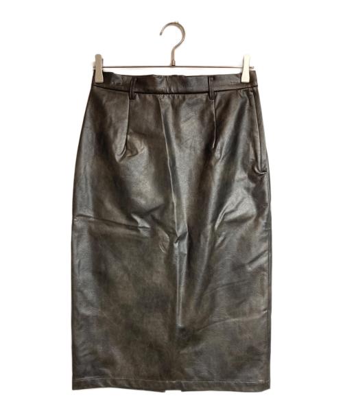 gajess（ガジェス）gajess (ガジェス) Giselle Leather Skirt ブラウン サイズ:38の古着・服飾アイテム