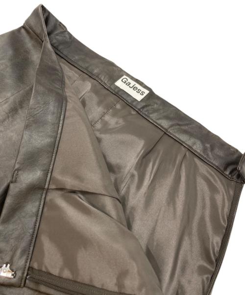 gajess（ガジェス）gajess (ガジェス) Giselle Leather Skirt ブラウン サイズ:38の古着・服飾アイテム