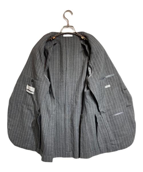 SHIPS（シップス）SHIPS (シップス) CARUSO (カルーゾ) ワイドラペル チョークストライプ スーツ グレー サイズ:48の古着・服飾アイテム