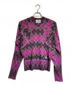Vivienne Westwood manヴィヴィアン ウェストウッド マン）の古着「アーガイルVネックニット」｜パープル