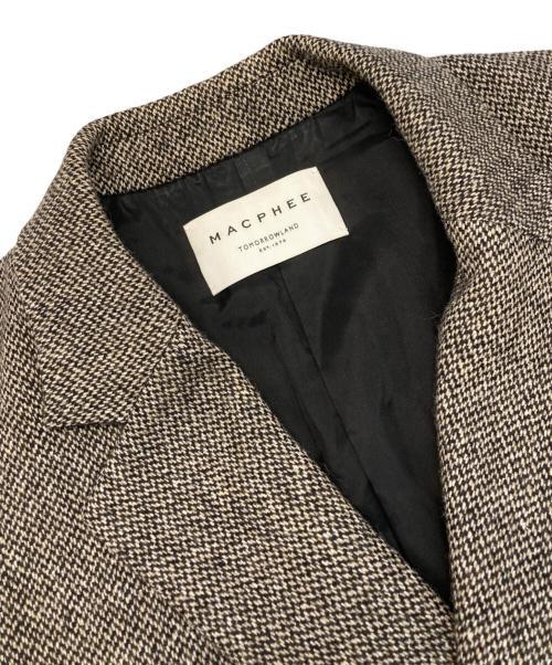 MACPHEE（マカフィー）MACPHEE (マカフィー) シルクミックスツイード ダブルブレストジレ グレー サイズ:36の古着・服飾アイテム