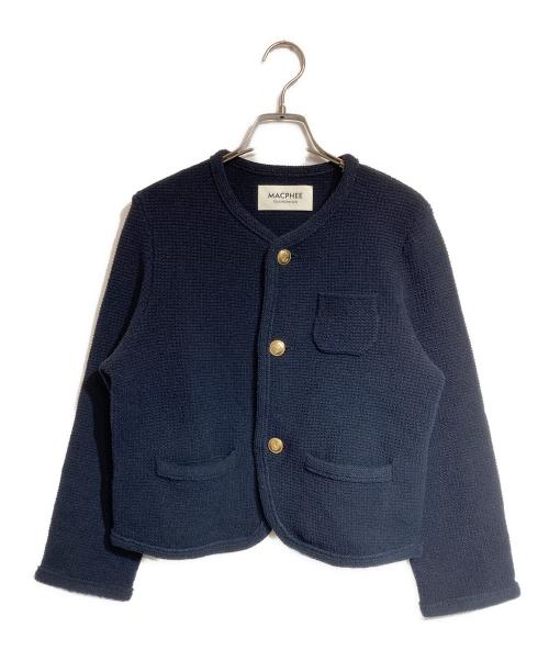 MACPHEE（マカフィー）MACPHEE (マカフィー) モスライクステッチ クルーネックジャケット ネイビー サイズ:Sの古着・服飾アイテム