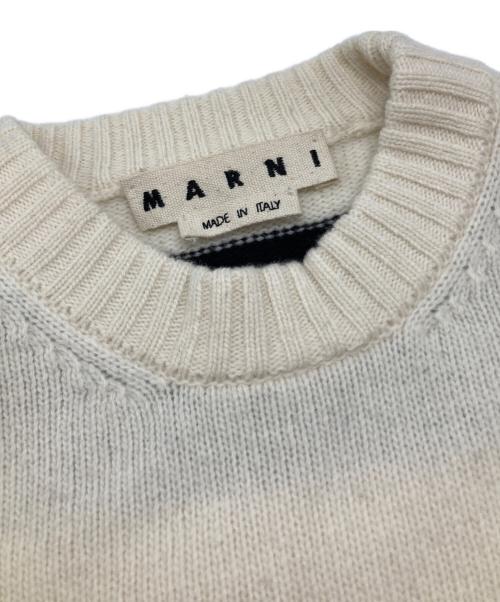 MARNI（マルニ）MARNI (マルニ) ボーダー切替ニット ホワイト×ブラック サイズ:46の古着・服飾アイテム