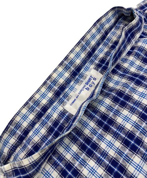 COMME des GARCONS SHIRT BOY（コムデギャルソンシャツ ボーイ）COMME des GARCONS SHIRT BOY (コムデギャルソンシャツ ボーイ) チェックプルオーバーシャツ ブルー サイズ:Mの古着・服飾アイテム