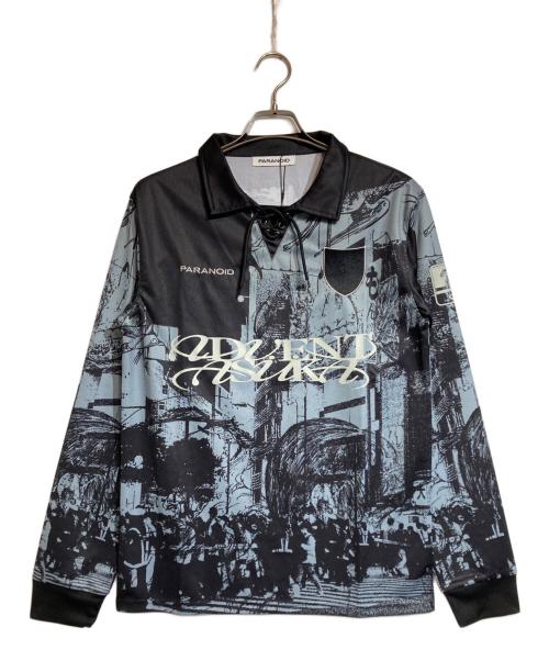 PARANOID（パラノイド）PARANOID (パラノイド) L/S Game Shirts ブラック×ブルー サイズ:Mの古着・服飾アイテム
