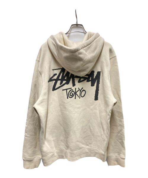 stussy（ステューシー）stussy (ステューシー) ロゴジップアップパーカー ベージュ サイズ:Ⅿの古着・服飾アイテム