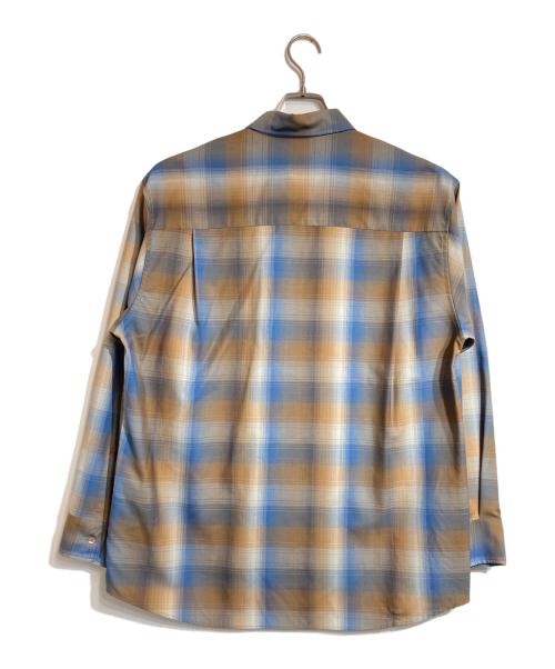 AURALEE（オーラリー）AURALEE (オーラリー) SUPER LIGHT WOOL CHECK SHIRT ブルー サイズ:4の古着・服飾アイテム