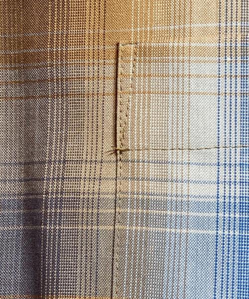 AURALEE（オーラリー）AURALEE (オーラリー) SUPER LIGHT WOOL CHECK SHIRT ブルー サイズ:4の古着・服飾アイテム