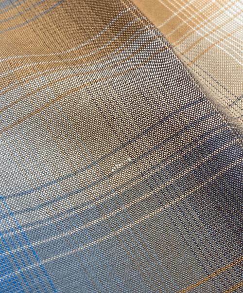 AURALEE（オーラリー）AURALEE (オーラリー) SUPER LIGHT WOOL CHECK SHIRT ブルー サイズ:4の古着・服飾アイテム