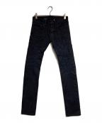 DIOR HOMMEディオール オム）の古着「クラッシュリペアデニムパンツ」｜ブラック