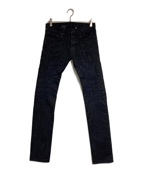 DIOR HOMME（ディオール オム）Dior Homme (ディオール オム) クラッシュリペアデニムパンツ ブラック サイズ:28の古着・服飾アイテム