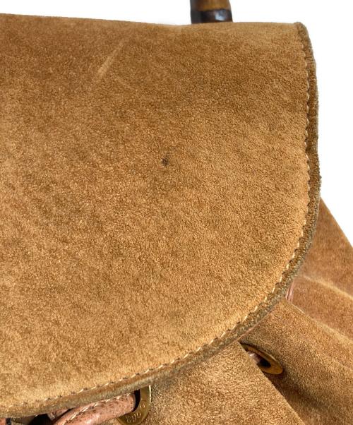 GUCCI（グッチ）GUCCI (グッチ) バンブー×スエードリュック ブラウンの古着・服飾アイテム