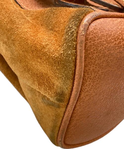 GUCCI（グッチ）GUCCI (グッチ) バンブー×スエードリュック ブラウンの古着・服飾アイテム