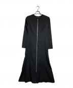 yohji yamamoto+noirヨウジヤマモトプリュスノアール）の古着「GABARDINE F ZIP OPEN DRESS」｜ブラック