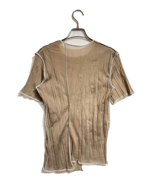 Y's（ワイズ）Y's (ワイズ) シアーシワ加工カットソー ベージュ サイズ:2の古着・服飾アイテム