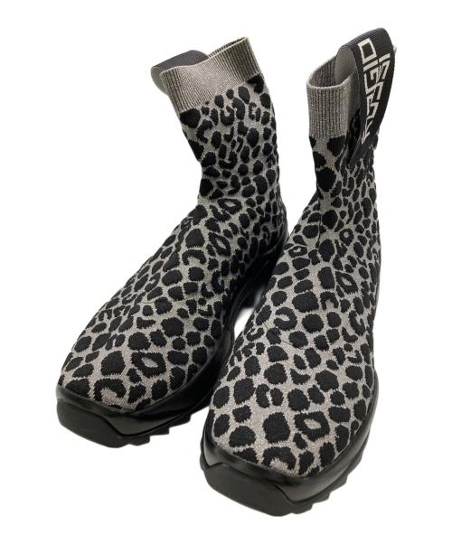 sergio rossi（セルジオロッシ）sergio rossi (セルジオロッシ) レオパードソックススニーカー グレー サイズ:37の古着・服飾アイテム