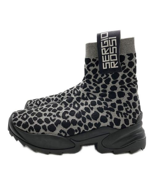 sergio rossi（セルジオロッシ）sergio rossi (セルジオロッシ) レオパードソックススニーカー グレー サイズ:37の古着・服飾アイテム