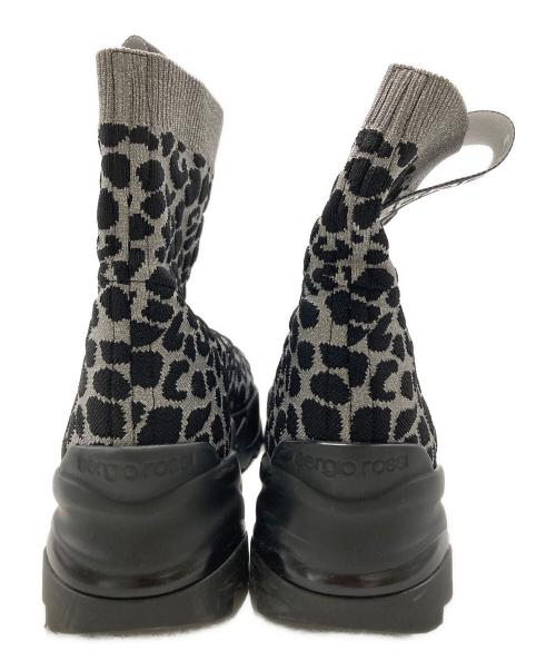 sergio rossi（セルジオロッシ）sergio rossi (セルジオロッシ) レオパードソックススニーカー グレー サイズ:37の古着・服飾アイテム