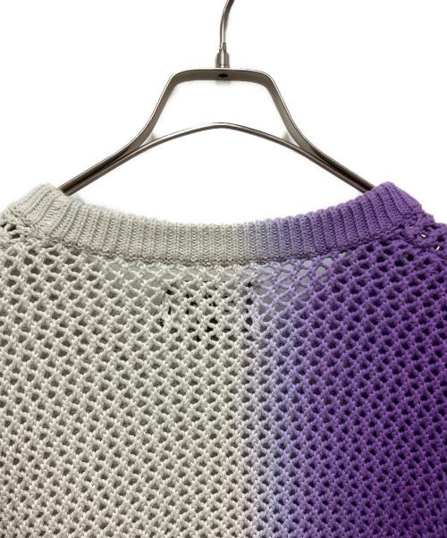 stussy（ステューシー）stussy (ステューシー) Dyed Loose Guage sweater パープル×アイボリー サイズ:Ｌの古着・服飾アイテム