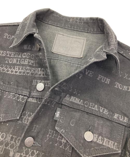 Thee Hysteric XXX（ジィ ヒステリックトリプルエックス）Thee Hysteric XXX (ジィ ヒステリックトリプルエックス) HAVE FUN TYPE LOGOデニムジャケット ブラック サイズ:Mの古着・服飾アイテム