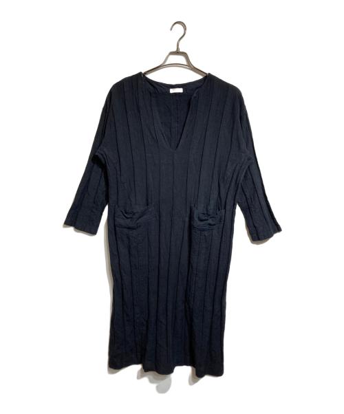 plantation（プランテーション）plantation (プランテーション) BIZEN WAVE Vネックワンピース ブラック サイズ:Mの古着・服飾アイテム