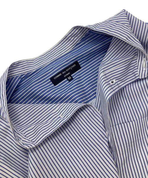 COMME des GARCONS HOMME（コムデギャルソン オム）COMME des GARCONS HOMME (コムデギャルソン オム) ストライプ切替シャツ ブルー サイズ:Mの古着・服飾アイテム