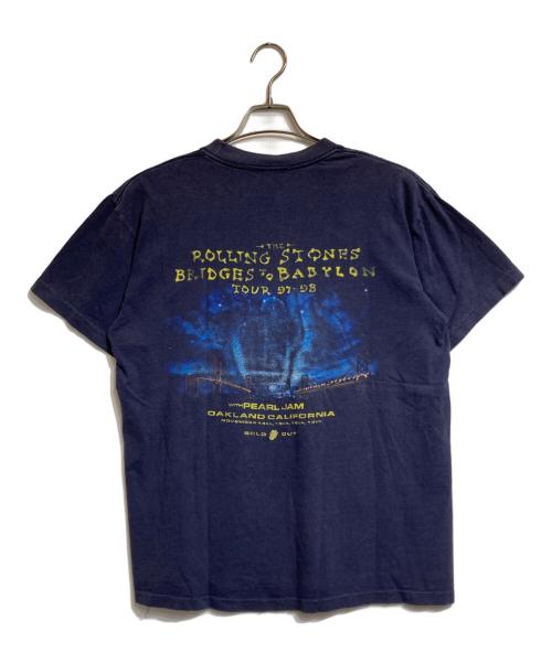 THE ROLLING STONES（ザ ローリングストーンズ）THE ROLLING STONES (ザ ローリングストーンズ) anvil (アンヴィル) BRIDGES TO BABYLON TOUR ネイビー サイズ:Lの古着・服飾アイテム