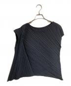 PLEATS PLEASEプリーツプリーズ）の古着「Switching Pleats Top」｜ブラック