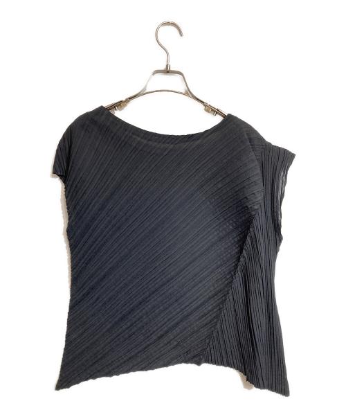 PLEATS PLEASE（プリーツプリーズ）PLEATS PLEASE (プリーツプリーズ) Switching Pleats Top ブラック サイズ:3の古着・服飾アイテム