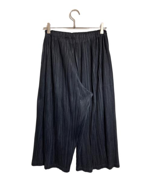 PLEATS PLEASE（プリーツプリーズ）PLEATS PLEASE (プリーツプリーズ) プリーツワイドクロップパンツ ブラック サイズ:2の古着・服飾アイテム