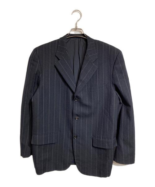 COMME des GARCONS HOMME（コムデギャルソン オム）COMME des GARCONS HOMME (コムデギャルソン オム) ストライプウールテーラードジャケット ネイビー サイズ:Lの古着・服飾アイテム