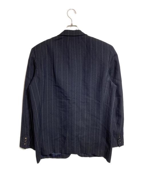 COMME des GARCONS HOMME（コムデギャルソン オム）COMME des GARCONS HOMME (コムデギャルソン オム) ストライプウールテーラードジャケット ネイビー サイズ:Lの古着・服飾アイテム