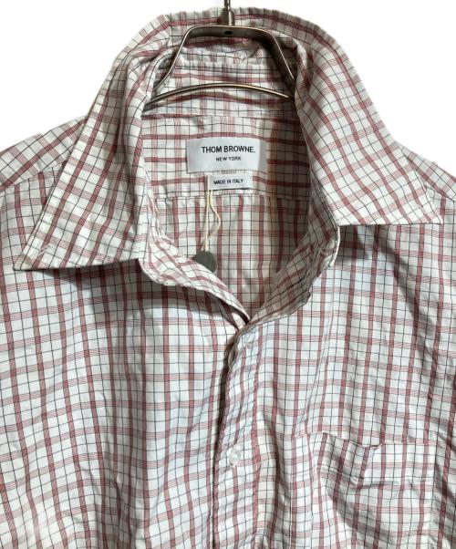 Thom Browne（トムブラウン）Thom Browne (トムブラウン) チェックシャツ レッド×ホワイト サイズ:3の古着・服飾アイテム